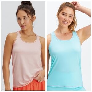 Fabletics Women's Muscle Tees‎ in Light  Orange and Light Green Size XS Set Of 2